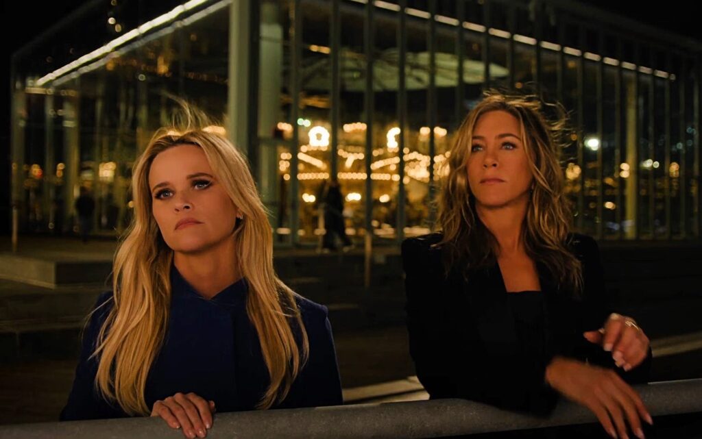 Reese Witherspoon and Jennifer Aniston in The Morning Show.