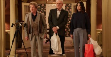 Martin Short as Oliver Putnam, Steve Martin as Charles-Haden Savage and Selena Gomez as Mabel Mora in Only Murders in the Building